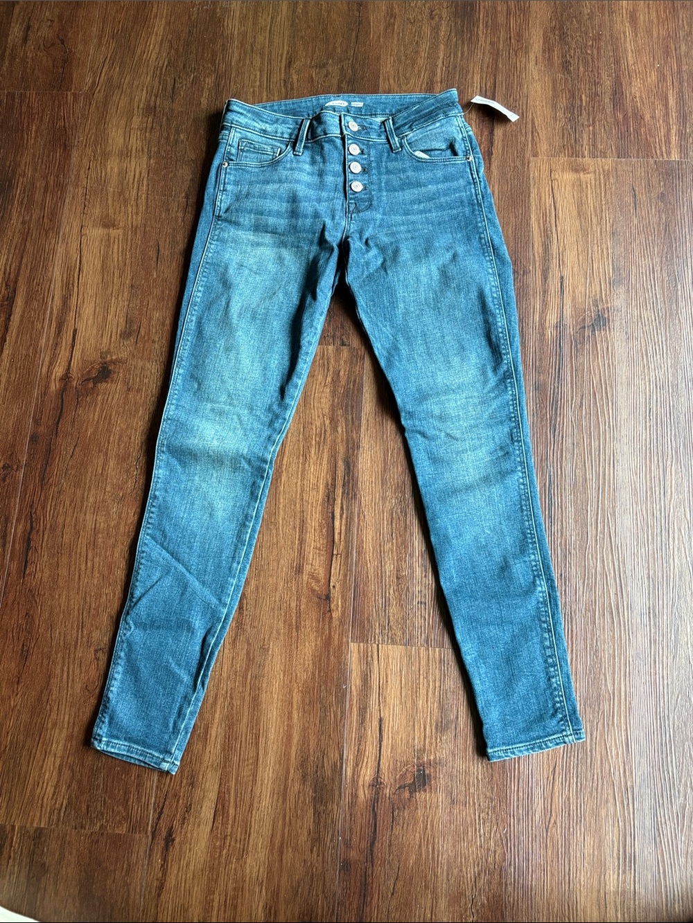 NWT, Old Navy Rockstar Skinny Jeans in Medium Blue with Button Fly